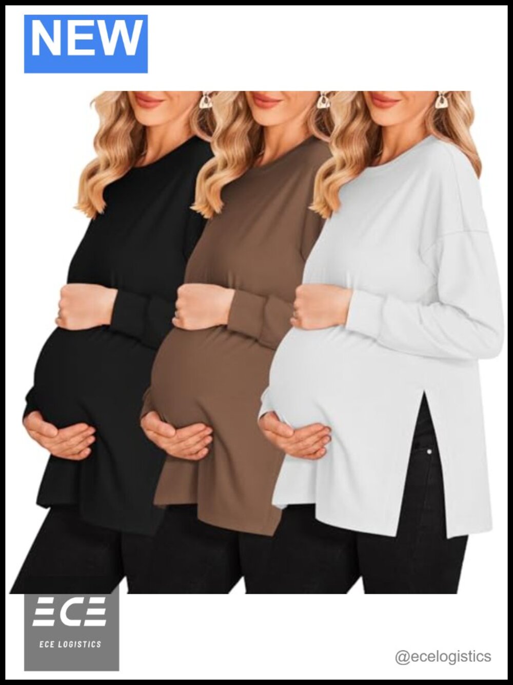 Maternity Shirts 3 Pack Split Side Pregnancy Workout Tops Soft